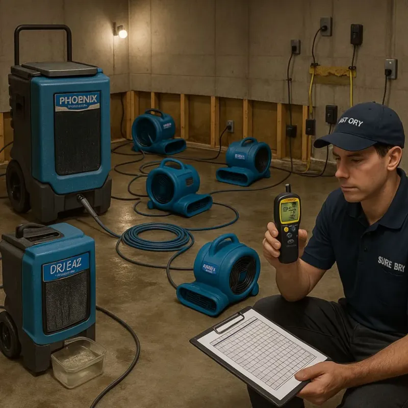Structural Drying and Dehumidification process in Sherwood, WI